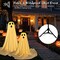 2 Pack Halloween Ghost Decorations with Witch Hat – 63” Spooky LED Light-Up Hanging Ghosts for Indoor & Outdoor Porch, Yard, Garden & Halloween Party Decor